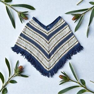 ✨ The Great American Sweater for Kids Blue & Green Poncho